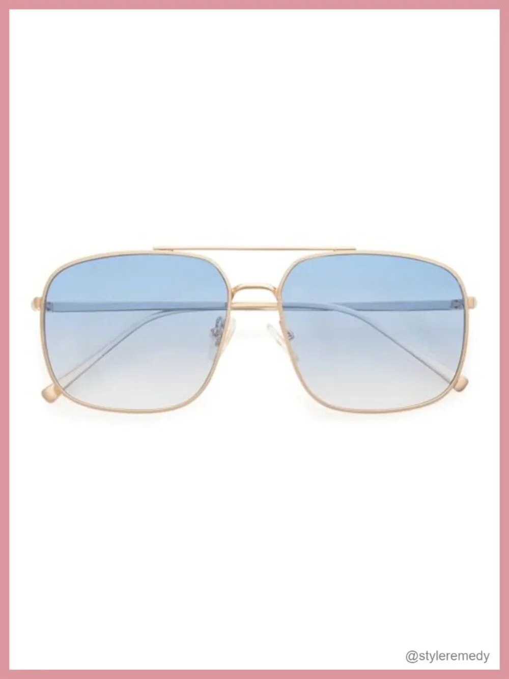 Trendy Square Aviator Sunglasses Metal Frame UV400 Protection